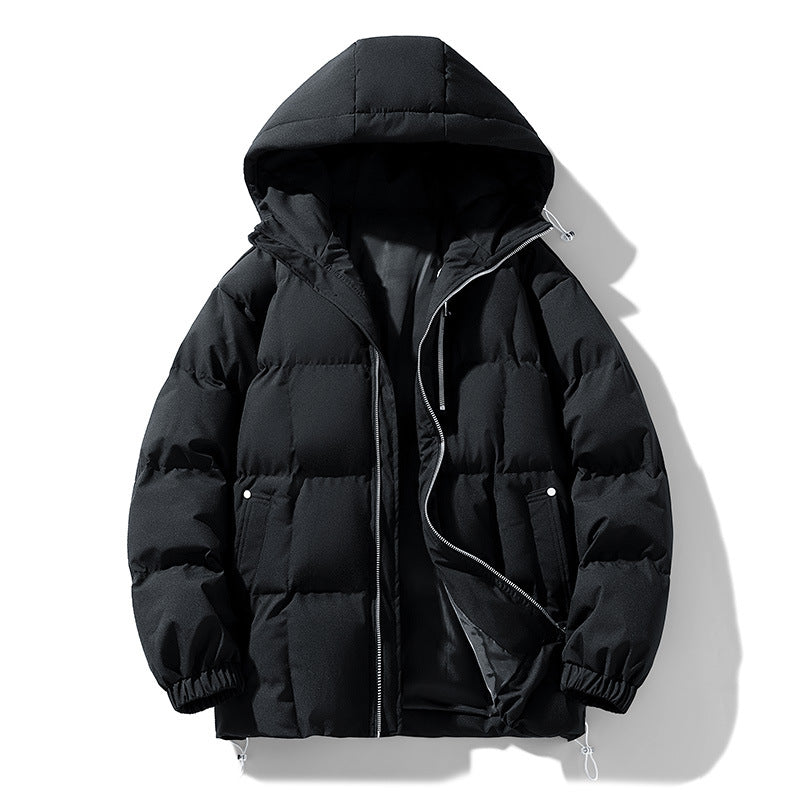 Men’s Puffer Jacket – Oversized Fit – Quilted Warmth – Hooded with Zip Closure