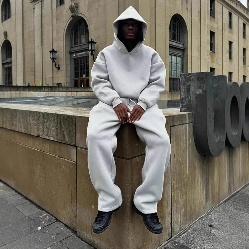 Unisex Hoodie and Sweatpants Set – Cotton Blend – Oversized Fit – Casual Loungewear