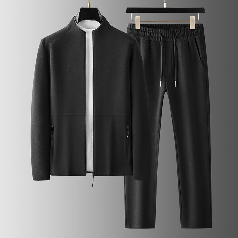Men’s Tracksuit Set – Zip Jacket High Collar – Elastic Waist – Casual Fit – Breathable