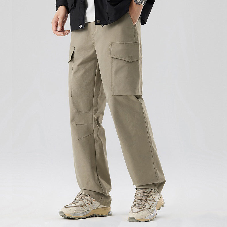 Men’s Cargo Pants – Relaxed Fit – Cotton Blend – Multi-Pocket – Articulated Knee
