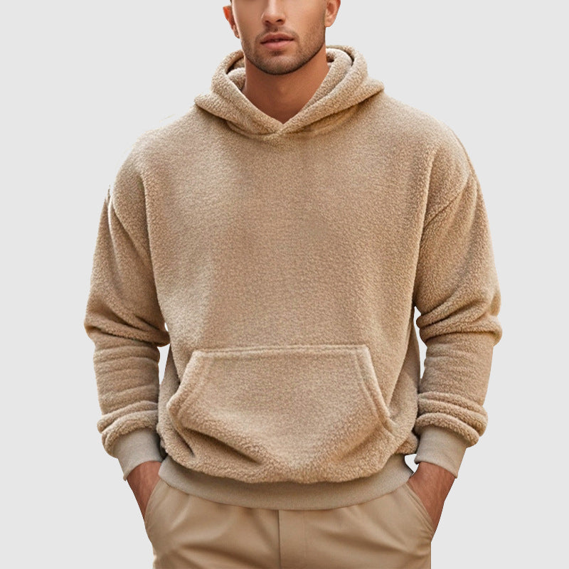 Men’s Fleece Hoodie – Relaxed Fit – Kangaroo Pocket – Ribbed Cuffs – Soft Texture