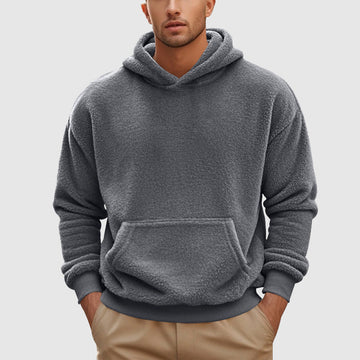 Men’s Fleece Hoodie – Relaxed Fit – Kangaroo Pocket – Ribbed Cuffs – Soft Texture