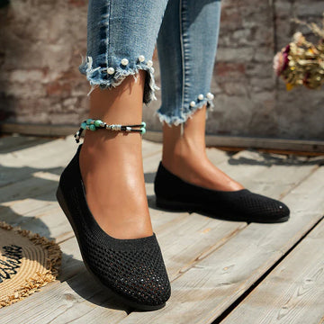 Women's Slip-On Flats - Breathable Mesh - Lightweight Flexible Sole - Casual Comfort Wear