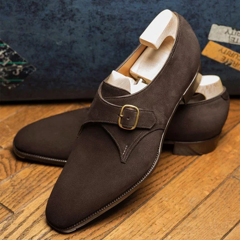 Men’s Monk Strap Shoes –  Sleek Fit – Rounded Toe – Formal Dress Style