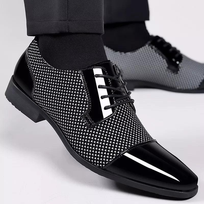 Men's Oxford Dress Shoes - Elegant Leather Design - Cushioned Insoles - Formal Wear