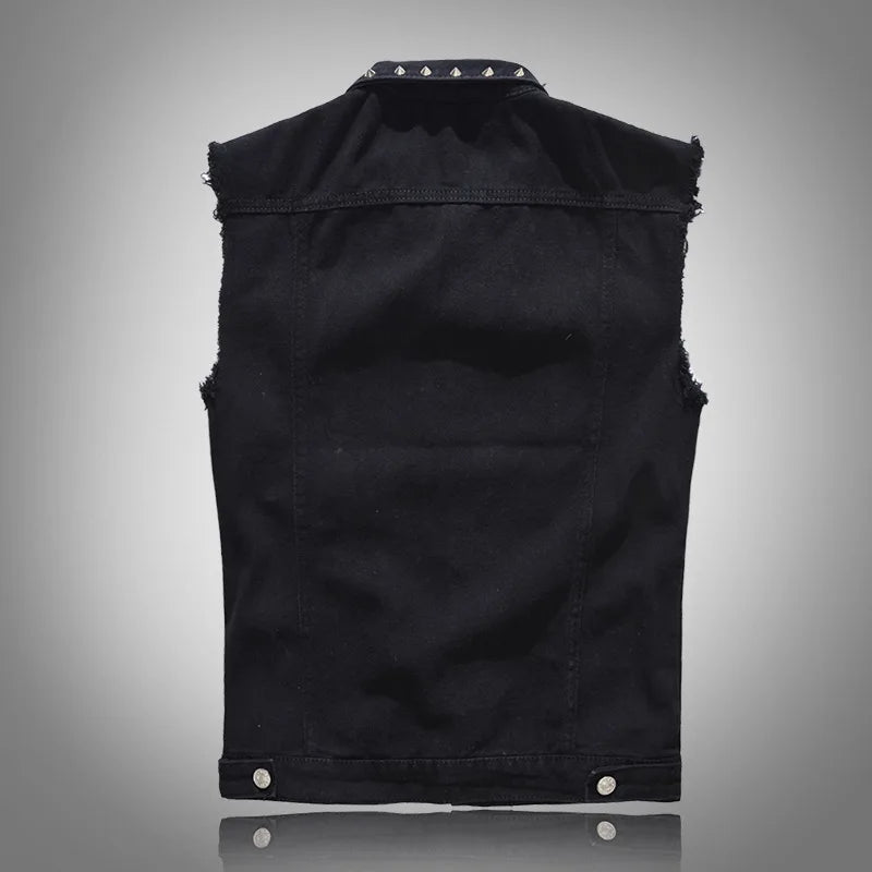 Men's Slim Fit Sleeveless Denim Jacket