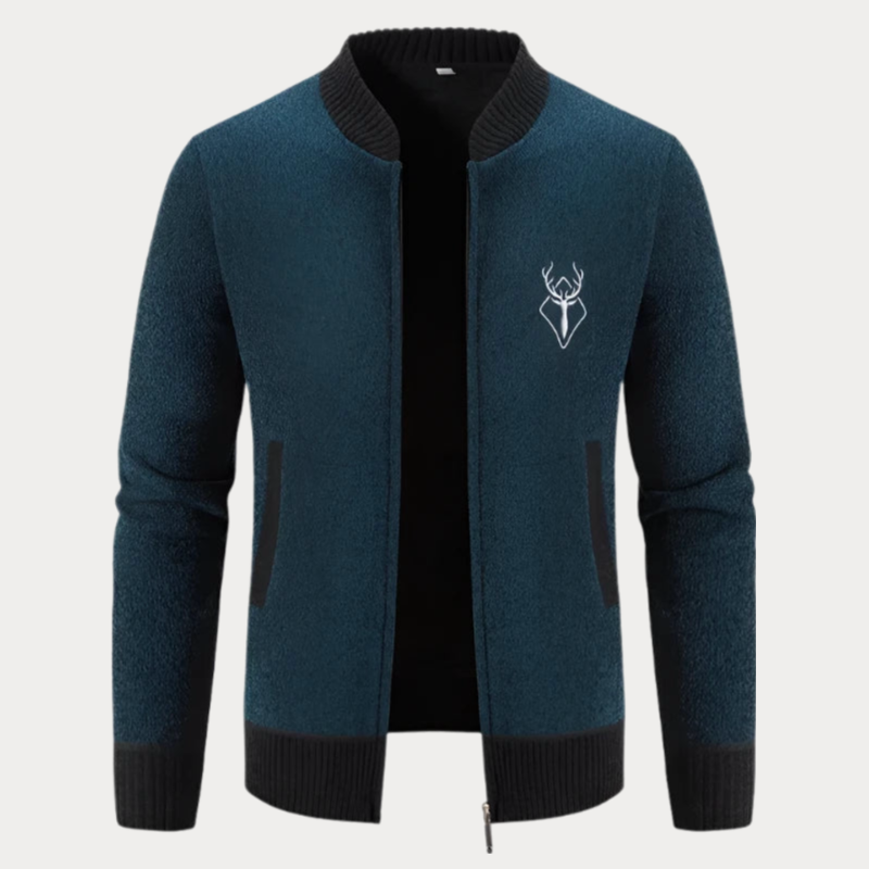 Men’s Zip-Up Jacket – Relaxed Fit – Soft Touch – Ribbed Trim – Casual Outer Layer