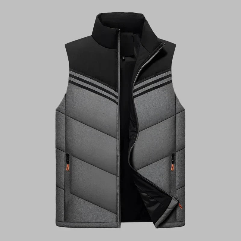 Men’s Padded Vest – Quilted Design – Slim Fit – High Collar – Zippered Pockets