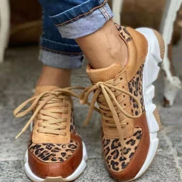 Women's Chunky Sneakers - Platform Sole - Lace-Up - Trendy Casual Footwear