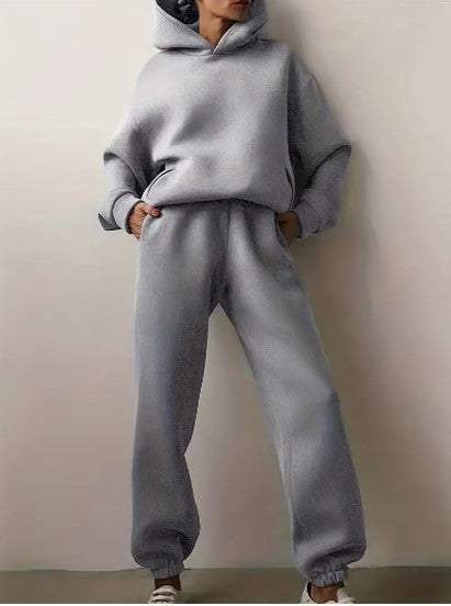 Women's Oversized Hoodie & Jogger Set - Soft Cotton Fleece - Relaxed Fit - Cozy Loungewear