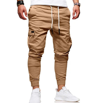Men’s Cargo Joggers – Relaxed Fit – Cotton Blend – Drawstring Waist – Ribbed Cuffs