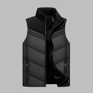Men’s Padded Vest – Quilted Design – Slim Fit – High Collar – Zippered Pockets