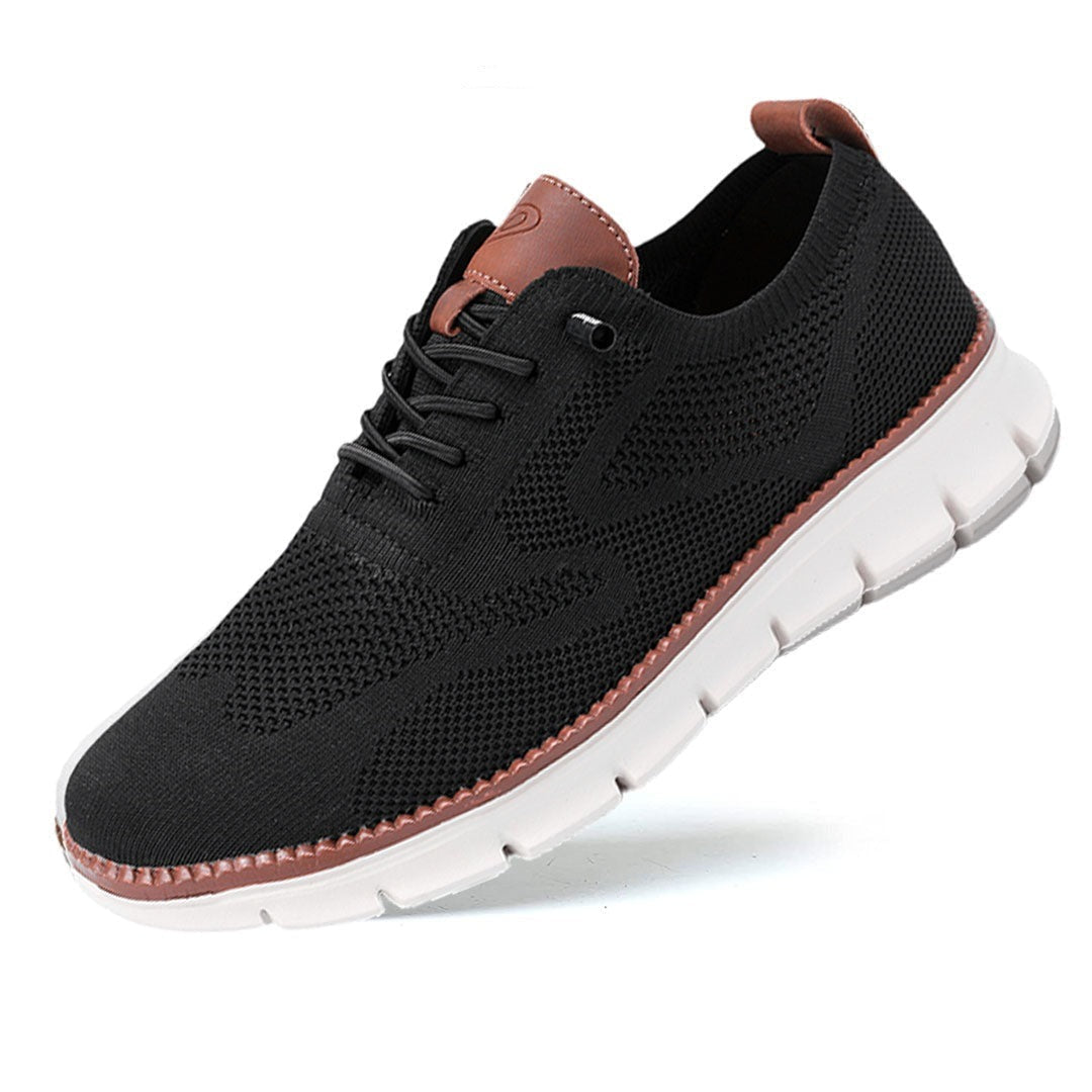 Men’s Casual Sneakers - Breathable Knit Upper - Cushioned Insole - Lace-Up Comfort Fit