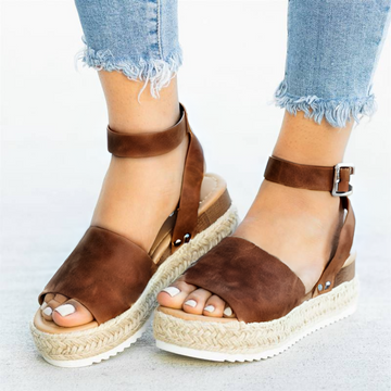 Milano Platform Sandals – Faux Leather, Trendy All-Season Design for Women