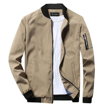 Men’s Bomber Jacket – Zip-Up Front – Ribbed Trim – Lightweight Breathable Fabric
