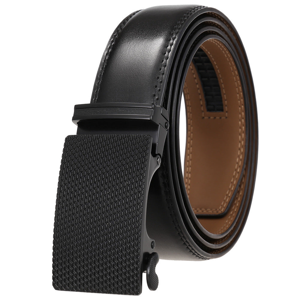 Men’s Leather Belt – Slide Ratchet – Adjustable Fit – Business Formal Accessory