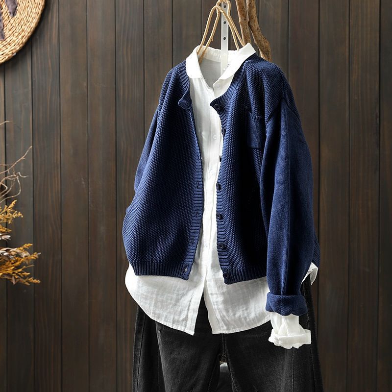 Button down long sleeve cardigan for women in a cozy knit fabric with classic button detailing.