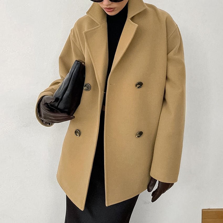 Women’s Blazer – Wool – Double Breasted – Structured Fit – Notched Lapel – Formal Wear