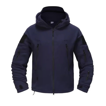 Men’s Fleece Jacket – Regular Fit – Hooded – Full Zip – Zippered Pockets – Outdoor Wear
