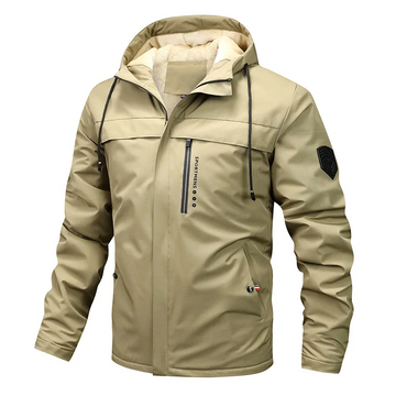 Men’s Jacket – Regular Fit – Fleece Lined Hood – Windproof Water-Resistant – Zip Pockets