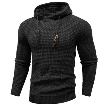 Men’s Hoodie – Regular Fit – Knitted Texture – Drawstring Hood – Ribbed Cuffs & Hem