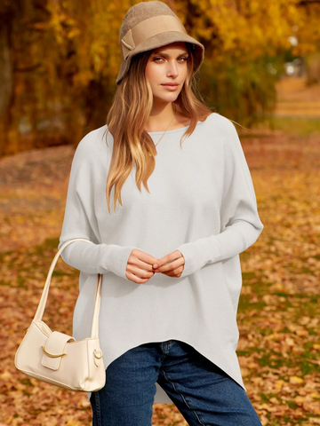 Women’s Oversized Sweater – Soft Knit Wool Blend – Long Sleeve Relaxed Fit Pullover