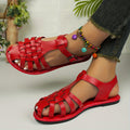 Ankle buckle strap sandals for women, featuring adjustable straps and a comfortable, flat sole.