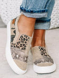 Animal print canvas slip-on shoes, a stylish and comfortable choice for casual, lightweight, and breathable footwear.
