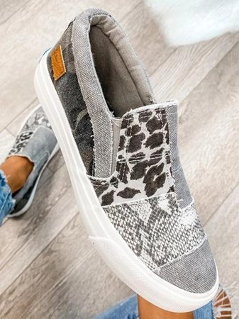 Animal print canvas slip-on shoes: Casual, lightweight footwear with a bold animal design.