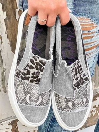 Animal print canvas slip-on shoes: Casual, lightweight footwear with a bold pattern.