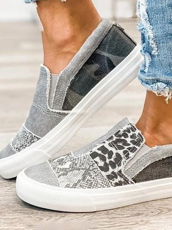 Animal print canvas slip-on shoes: Casual, lightweight footwear featuring a bold animal print design.