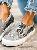 Animal print canvas slip-on shoes, casual lightweight footwear for women and men.