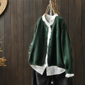 Women's button down long sleeve cardigan in a relaxed fit, perfect for fall and winter layering.