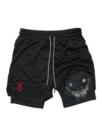 Men’s Athletic Shorts - Breathable Fabric - Elastic Waistband with Drawstring - Graphic Print