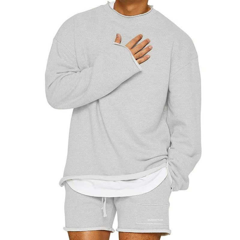 Men’s Sweater – Relaxed Fit – Knit Texture – Drop Shoulder – Crew Neck Casual Style