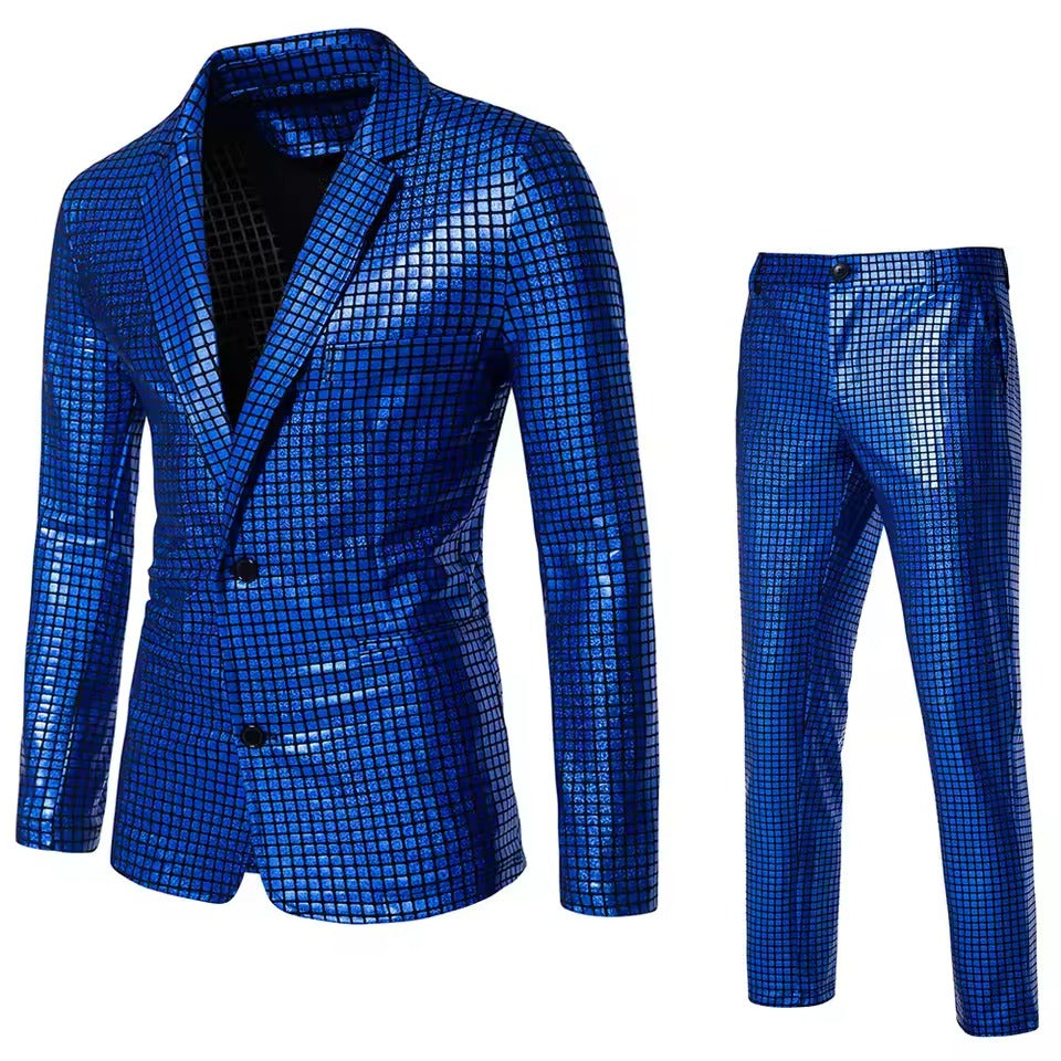 Men's Sequin Party Suit Set - Blazer and Pants