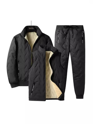 Men’s Three-Piece Outfit – Cotton Insulated – Lambswool Lined – Relaxed Fit – High Collar