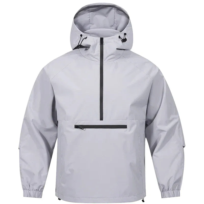 Men’s Pullover Hoodie – Relaxed Fit – Half-Zip – Hooded with Zippered Pocket – Outerwear