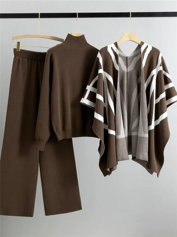 Women’s Turtleneck Sweater – Relaxed Fit – Knitted Wool Blend – Ribbed Hem & Cuffs