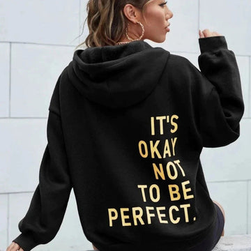 Women’s Hoodie – Oversized Fit – Cotton Blend – Long Sleeve – Statement Back Print
