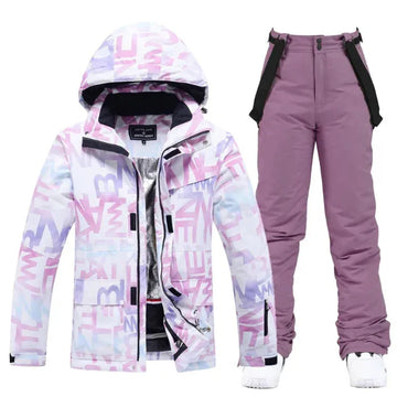 Women’s Two-Piece Ski Jacket – Water-Resistant – Insulated Full Length – Hooded with Pockets