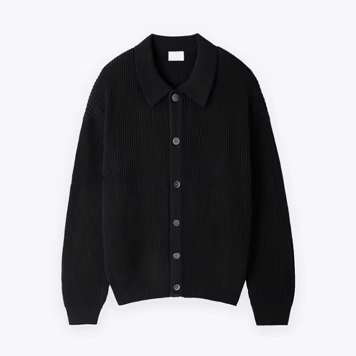 Men’s Cardigan Sweater – Oversized Fit – Wool Blend Knit – Button Front – Ribbed Design