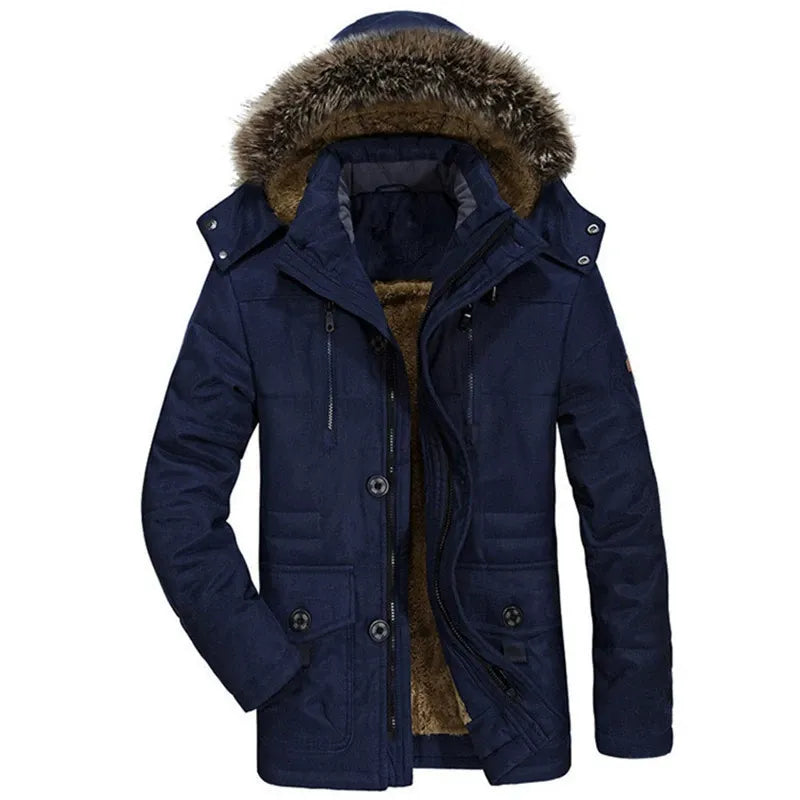 Men’s Parka Jacket – Regular Fit – Weather Resistant – Plush Lining – Detachable Hood Trim