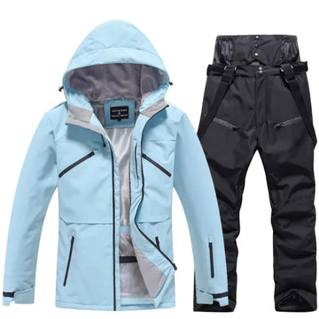 Women’s Two-Piece Ski Suit Set – Waterproof Windproof – Regular Fit – Hooded Jacket & Pants
