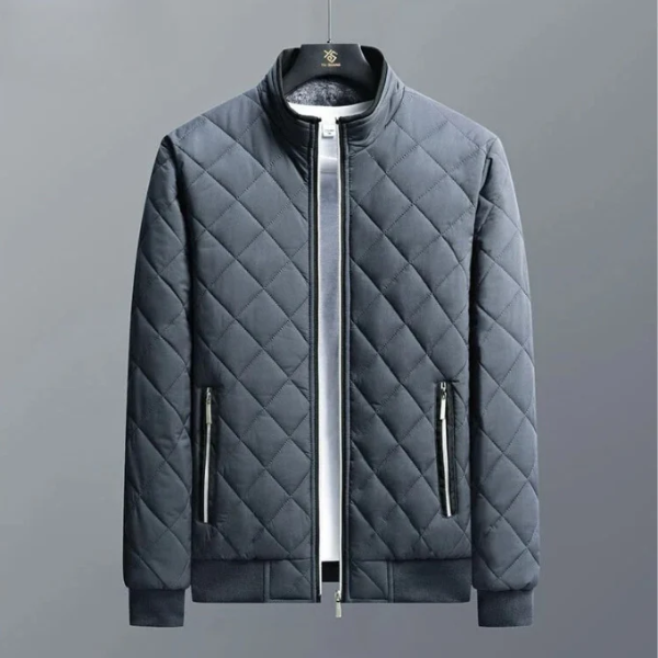 Men’s Quilted Jacket – Regular Fit – Windproof Water-Resistant – Zipped Pockets