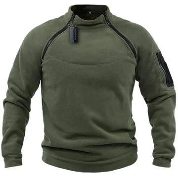 Men’s Sweatshirt – Fleece – Regular Fit – High Collar – Zipped Arm Pocket – Ribbed Cuffs