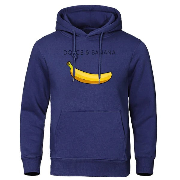 Men’s Hoodie – Relaxed Fit – Cotton Blend – Humorous Banana Graphic – Kangaroo Pocket