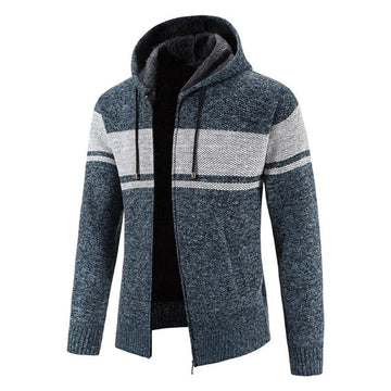 Men’s Hooded Cardigan – Relaxed Fit – Knitted Soft Texture – Zip Front – Plush Lining