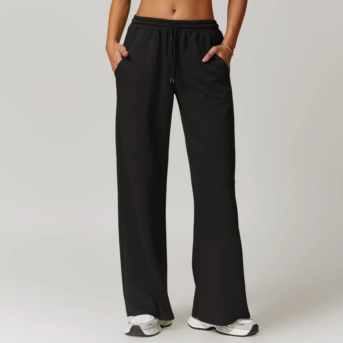 Women’s Lounge Pants – High Rise – Wide Leg Fit – Cotton Blend – Drawstring Waist