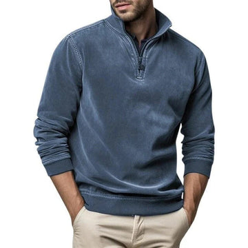 Men’s Pullover – Regular Fit – Soft Fleece – Quarter Zip Collar – Ribbed Trim